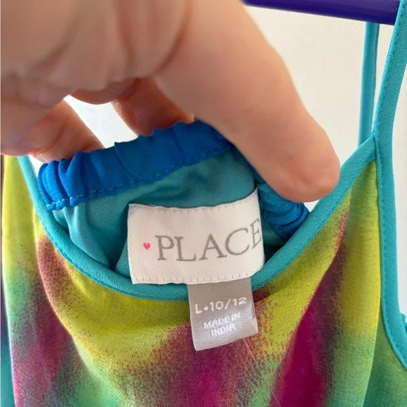 The Children's Place Teal Purple Pink Tie-Dye Chiffon Dress - Picture 6 of 6